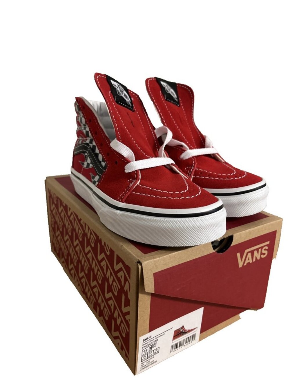 Boy's Sneakers & Athletic Shoes Vans - SK8-Hi Reflect Red Racing Flame- Youth 13